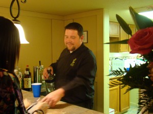 Joel Serving at 50th birthday party serving